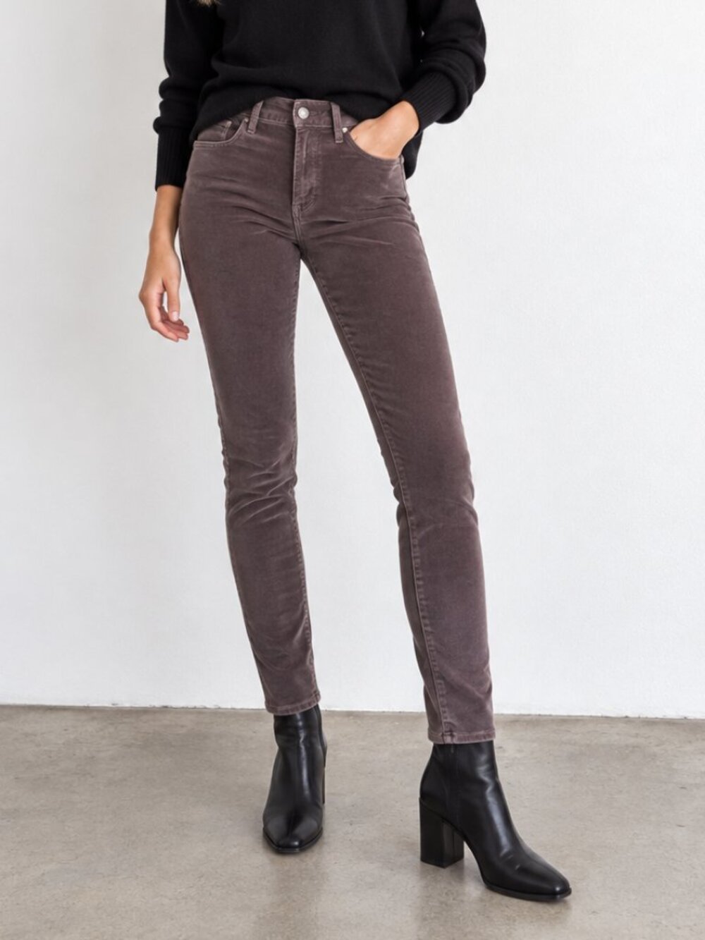 LOFT Curvy Skinny Stretch Corduroy Pants Brown Taupe Fine Wale Size 29 GUC